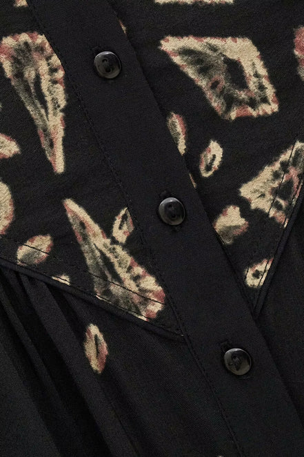 Ba&sh, Blusa Nera Stampata Brava