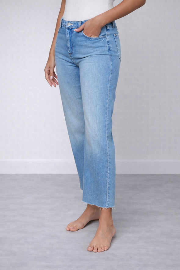 Denim Crop Wide Leg Chiaro Wanda L'Agence