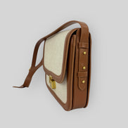 Borsa in Pelle e Canvas a Tracolla Bellissima Maxi Soeur