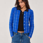 Guest In Residence, Cardigan in Cashmere Leggero con Trama Check