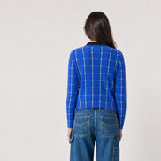 Guest In Residence, Cardigan in Cashmere Leggero con Trama Check