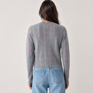 Guest In Residence, Girocollo in Cashmere Leggero con Trama Check