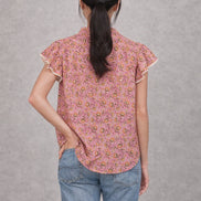 MA.BE Apparel, Top con Volant Maniche Corte Ceci