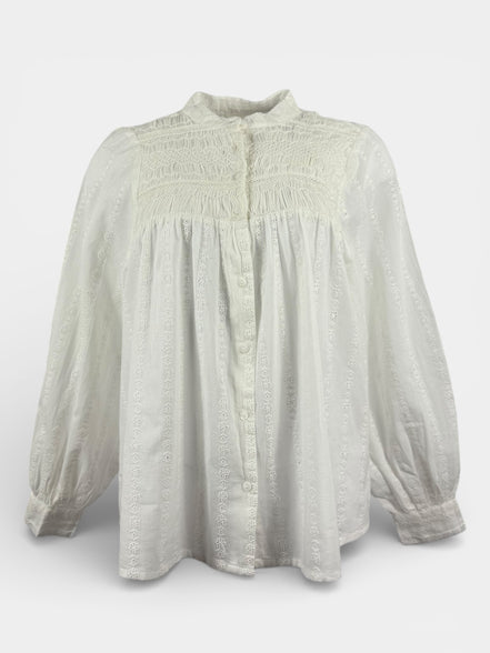 Caftano Camicia Coreana Bianco con Punto Smoke Maison Hotel