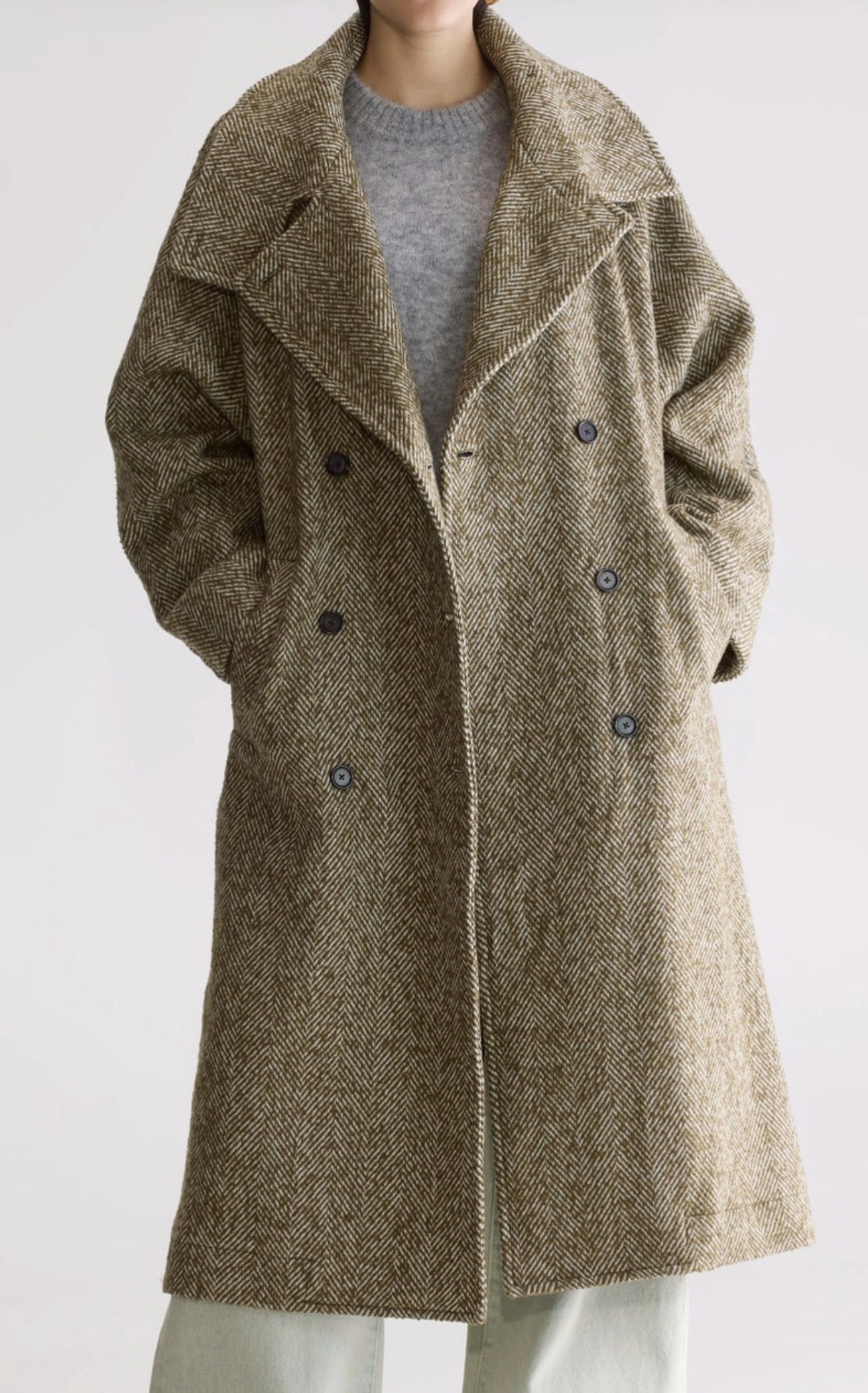 Cappotto Doppiopetto Oversized ColloinPiedi Spinato Bellrose