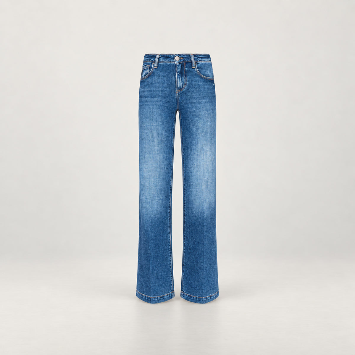 L'Agence, Denim Chiaro a Gamba larga con Vita Bassa Joanne