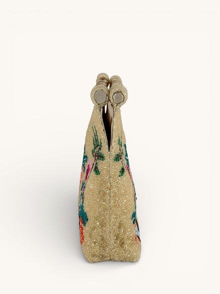 Borsa Clutch con Perline e Manici di Bamboo, Nimo with Love
