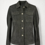 Camicia in Camoscio Slim Fit  con Tasche