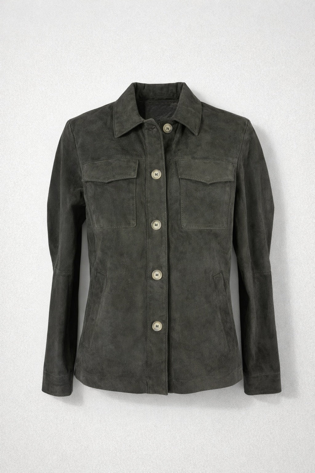 Camicia in Camoscio Slim Fit  con Tasche