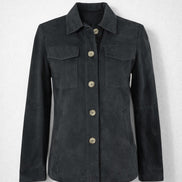Camicia in Camoscio Slim Fit  con Tasche