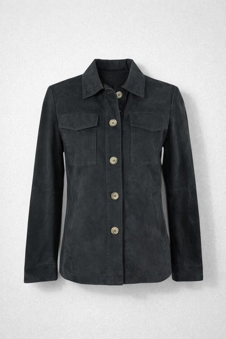 Camicia in Camoscio Slim Fit  con Tasche