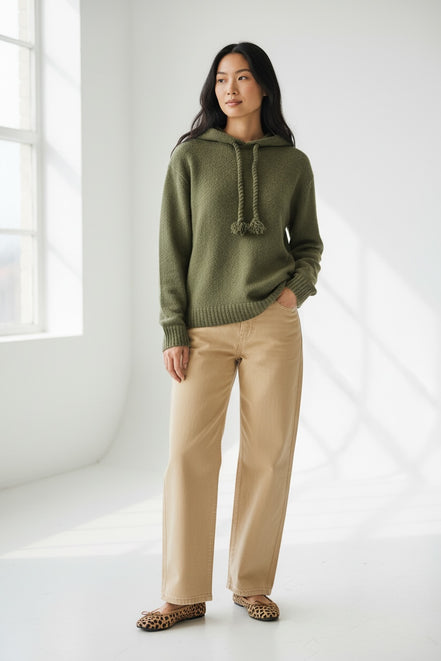 Felpa Cashmere Bouclè con Cappuccio Kujten