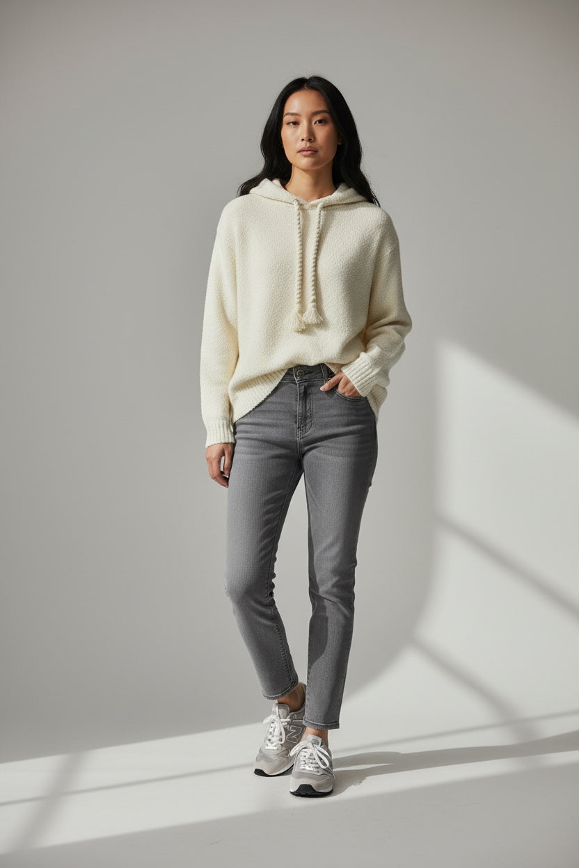 Felpa Cashmere Bouclè con Cappuccio Kujten