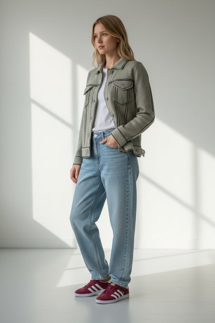Giacca in Cashmere con Bottoni Kujten