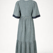 Abito Quadretti Blu con Ricami Augusta Maison Hotel