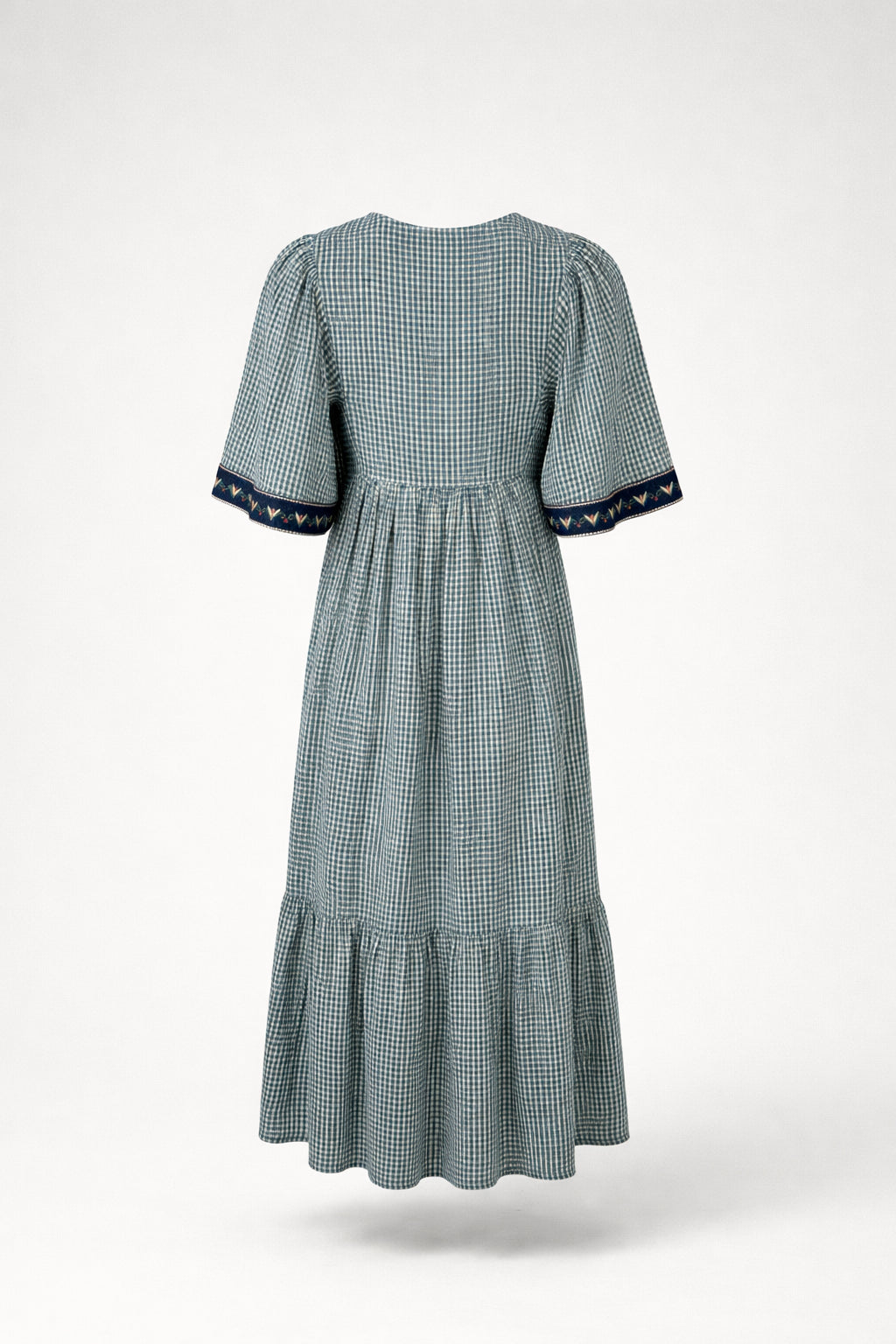 Abito Quadretti Blu con Ricami Augusta Maison Hotel