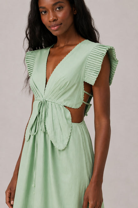 Abito Midi Dress Verdeacqua Butterfly Farm Rio