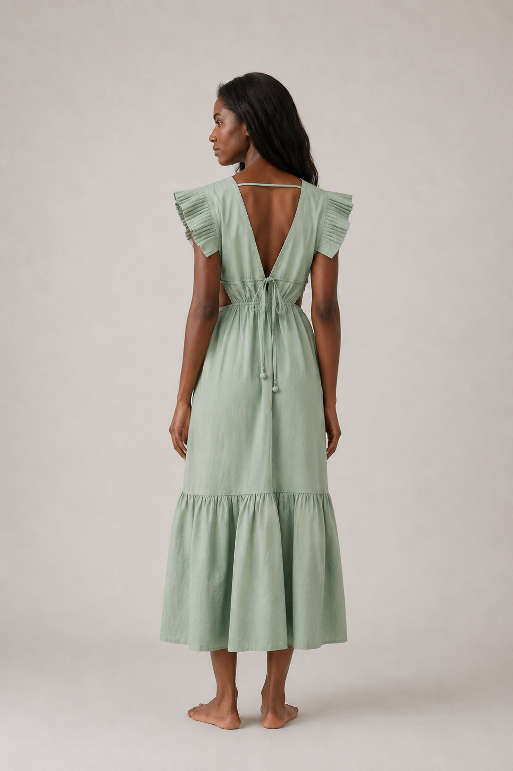 Abito Midi Dress Verdeacqua Butterfly Farm Rio