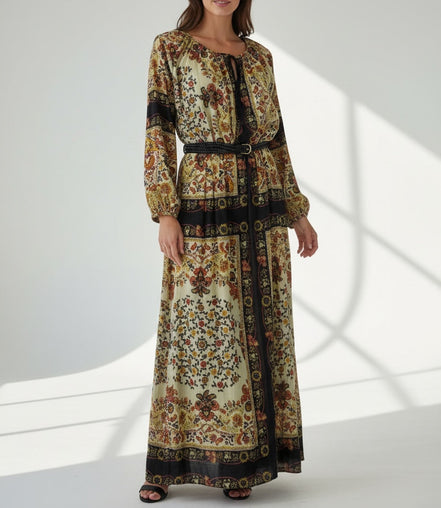 Abito Catfano Lungo Fantasia Floreale Marius Antik Batik