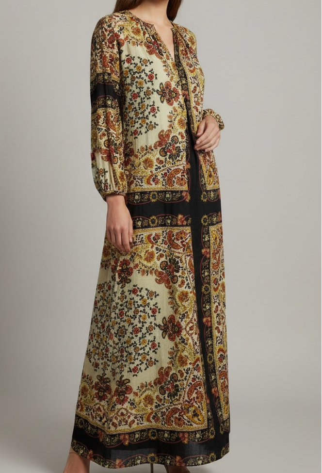 Abito Catfano Lungo Fantasia Floreale Marius Antik Batik