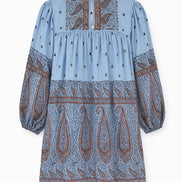 Abito Corto in Voile di Cotone Fantasia Paisley, Johri Antik Batik