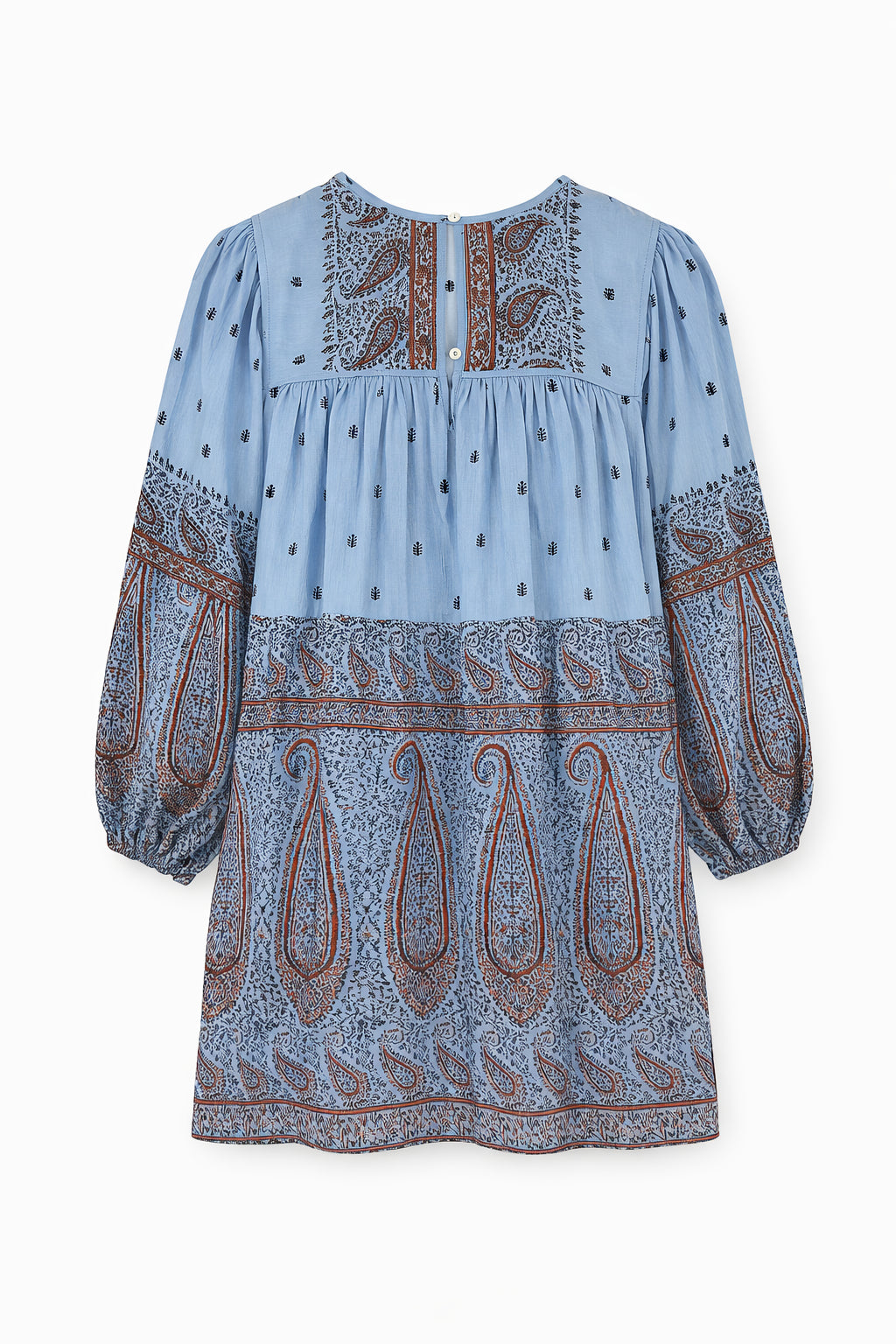 Abito Corto in Voile di Cotone Fantasia Paisley, Johri Antik Batik