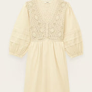 Ba&sh, Abito Corto in Cotone con Pizzo Guipure Sonia