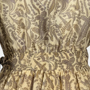 Mini Dress Fantasia con Cintura in Vita Fondo Beige Teodora Baash