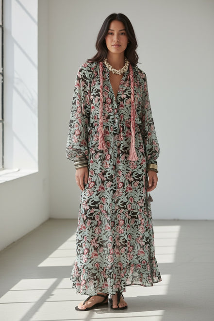Abito Lungo Fantasia Floreale Valentina Maison Hotel