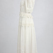 Abito Midi Sofia in Cotone Leggero con Ricami e Pizzo, SEA New York