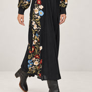 SEA New York, Abito Midi con Ricami Floreali Ruwa