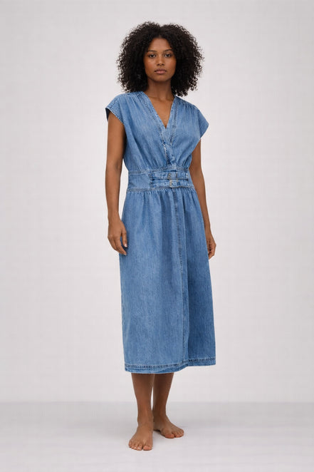 Abito Midi Senza Maniche effetto Chambray, Ba&sh