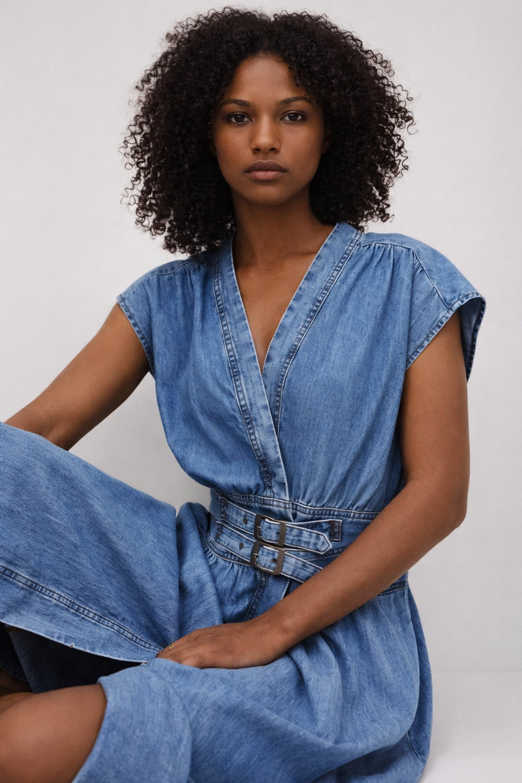 Abito Midi Senza Maniche effetto Chambray, Ba&sh