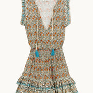 MA.BE Apparel, Mini Abito con Stampa Floreale e Volant