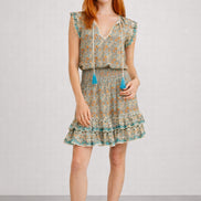 MA.BE Apparel, Mini Abito con Stampa Floreale e Volant