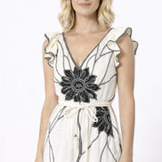 Scarlett Poppies, Abito Lungo con Applicaziomi Floreali e Perline