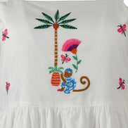 Abito con Spalline in Cotone con Ricami Colorati Nimo with Love
