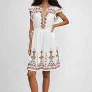 MABE Apparel, Abito in Cotone con Ricami Rani