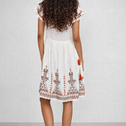 MABE Apparel, Abito in Cotone con Ricami Rani