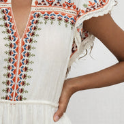 MABE Apparel, Abito in Cotone con Ricami Rani