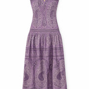 Abito Lungo senza Spalle Fantasia Paisley, Tajara Antik Batik