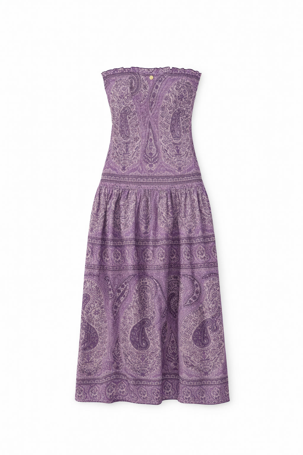Abito Lungo senza Spalle Fantasia Paisley, Tajara Antik Batik