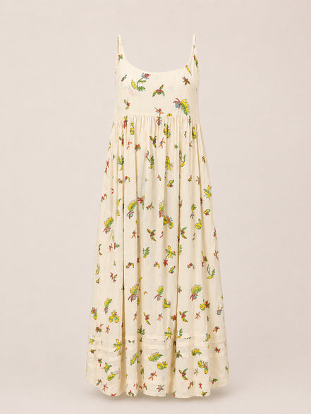 Injiri, Slip Dress con Stampa Floreale