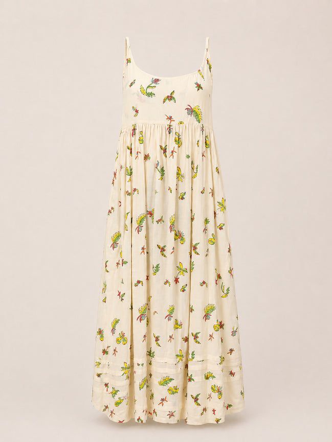Injiri, Slip Dress con Stampa Floreale
