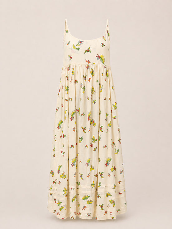 Injiri, Slip Dress con Stampa Floreale