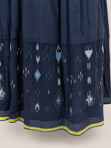 Injiri, Slip Dress Navy con Ricami Jamdani