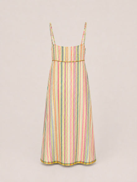 Injiri, Slip Dress in Cotone a Righe