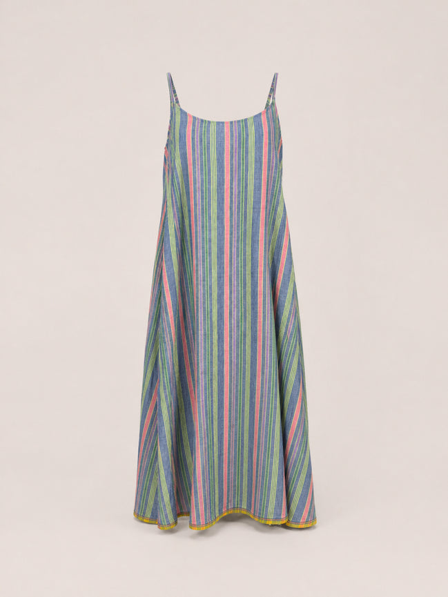 Injiri, Slip Dress in Cotone a Righe