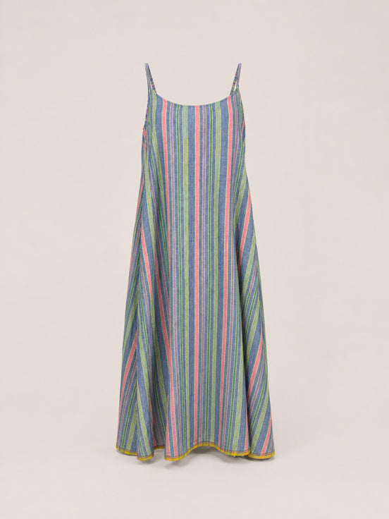 Injiri, Slip Dress in Cotone a Righe