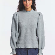 Antik Batik, Blusa in Voile di Cotone con Smock Angeli